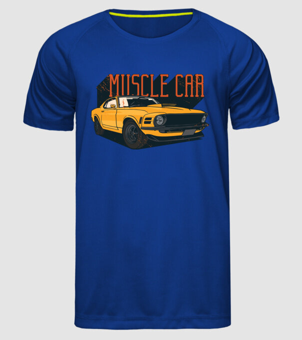 Mașină sport cool model albastru regal pe tricou