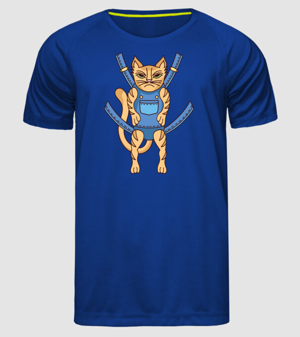 Pisică Supărată model albastru regal pe tricou
