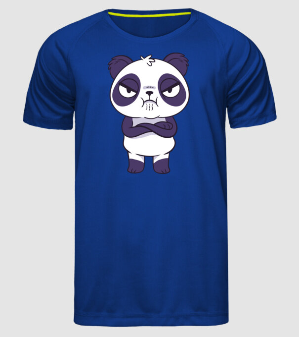 Panda furios model albastru regal pe tricou