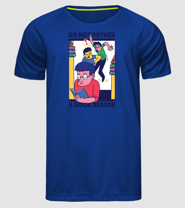 Nu mă deranja în timp ce citesc model albastru regal pe tricou