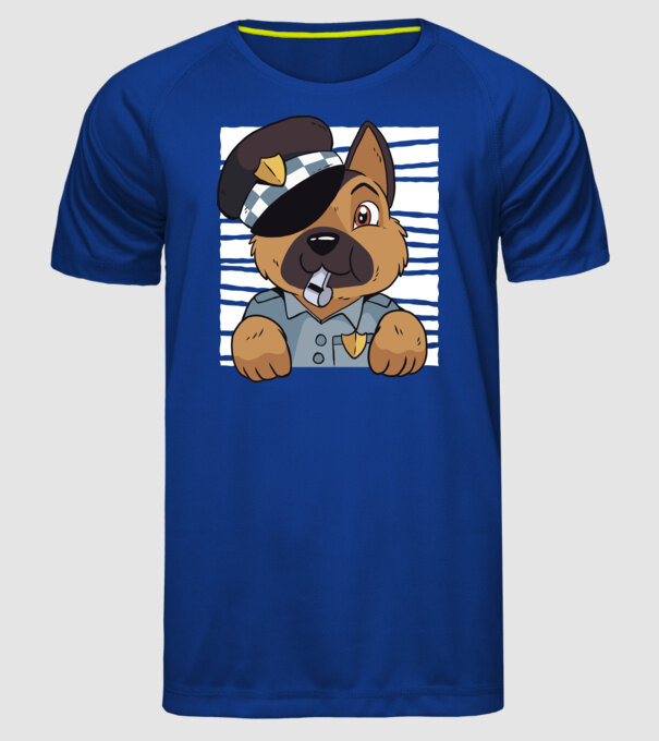 Ciobănesc german câine de poliție model albastru regal pe tricou