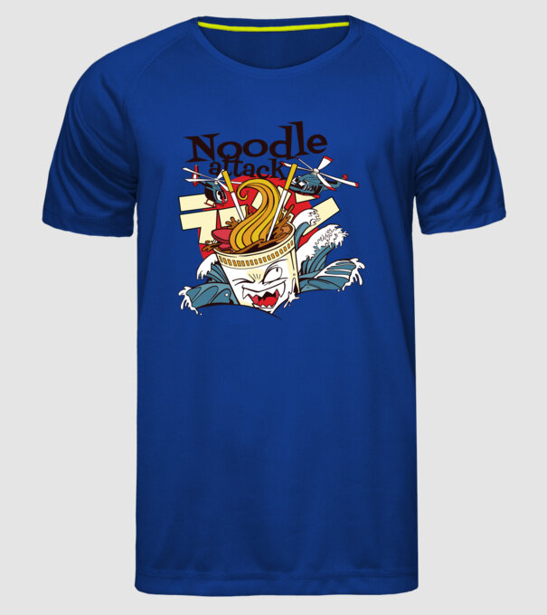 Noodle Attack model albastru regal pe tricou