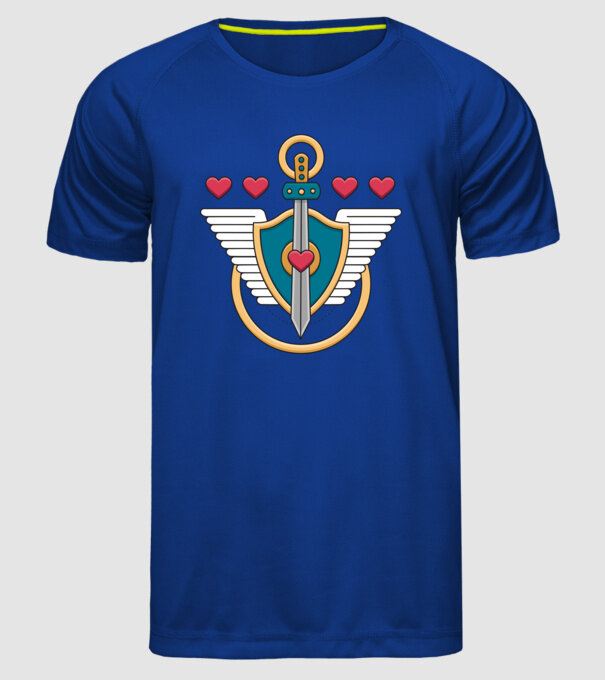 Scut - Gamer model albastru regal pe tricou