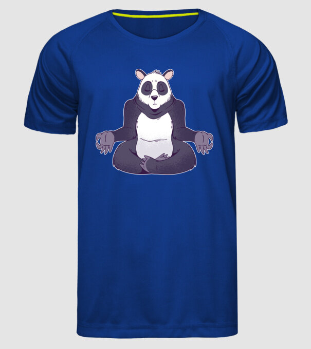 Panda Meditație model albastru regal pe tricou