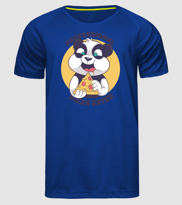 Panda Pizza model albastru regal pe tricou