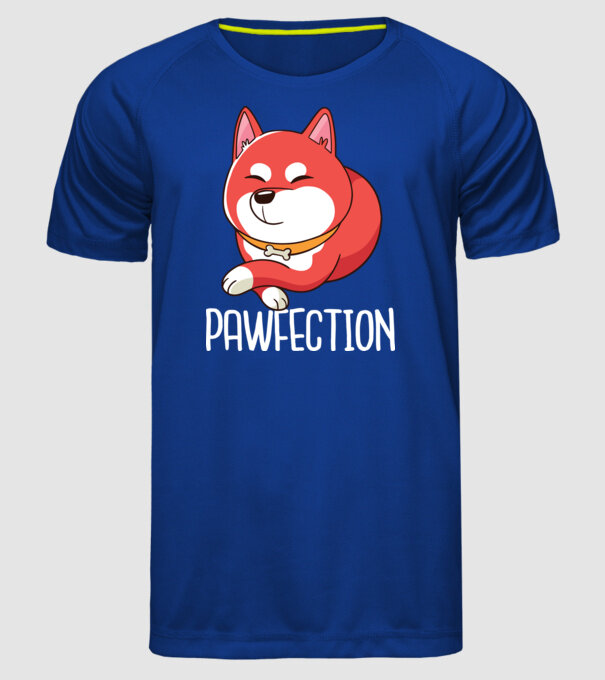 Pawfection Shiba Perfect model albastru regal pe tricou