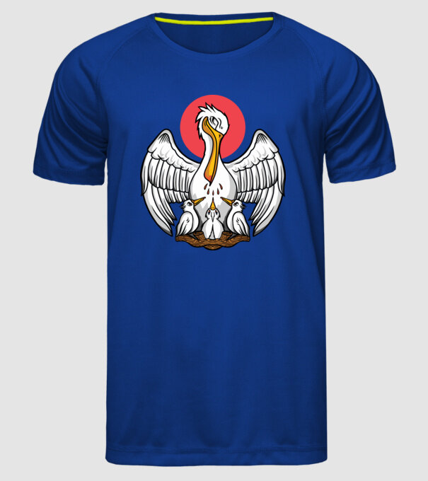 Familie Pelican model albastru regal pe tricou
