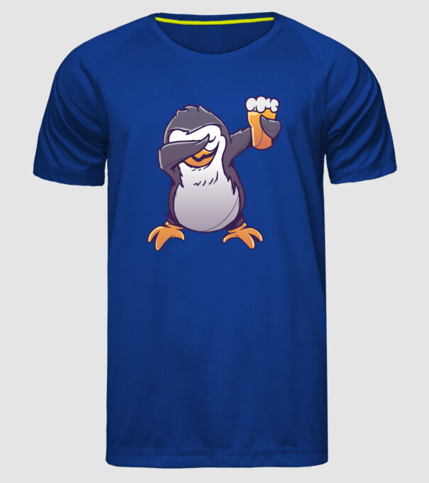 Pinguin cu Bere DAB model albastru regal pe tricou