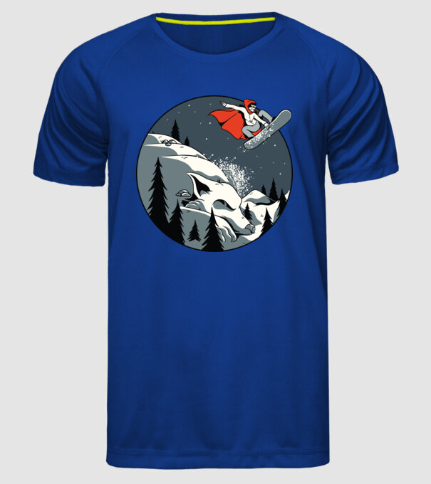 Scufița Roșie și Lupul Snowboard model albastru regal pe tricou