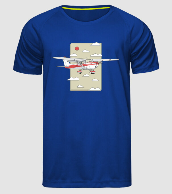 Avion cu elice model albastru regal pe tricou