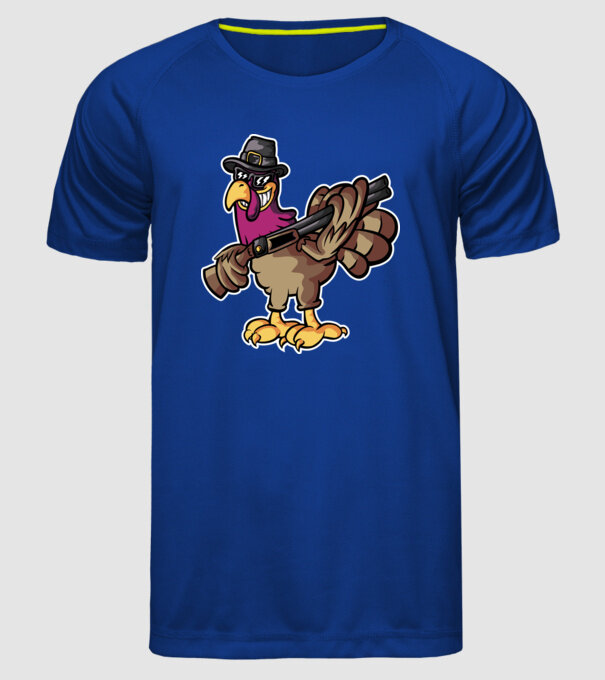 Shotgun Curcan model albastru regal pe tricou