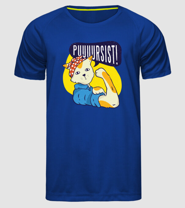 Pisică Pursist model albastru regal pe tricou