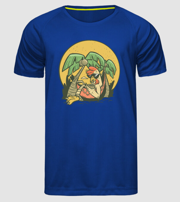 Pui relaxați model albastru regal pe tricou