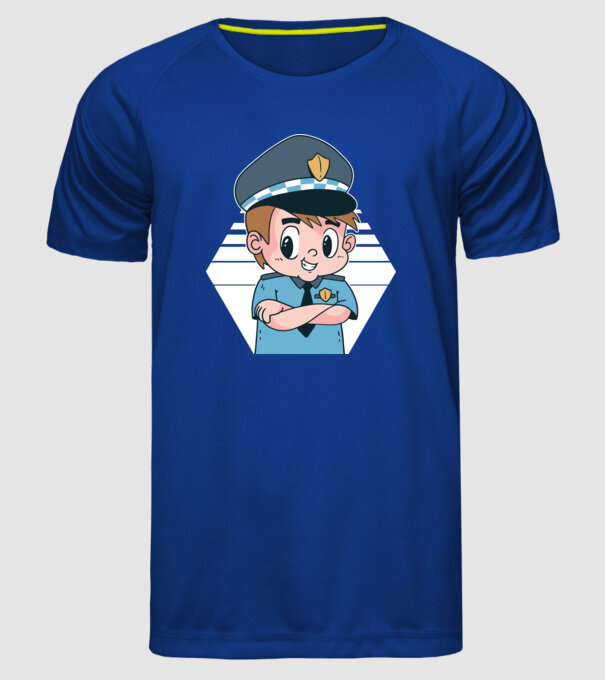 Polițist Copil model albastru regal pe tricou