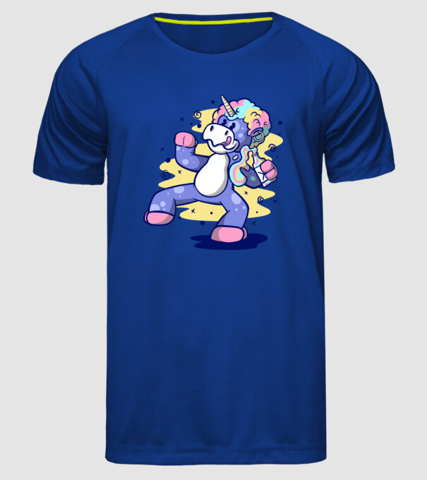 Unicorn beat model albastru regal pe tricou