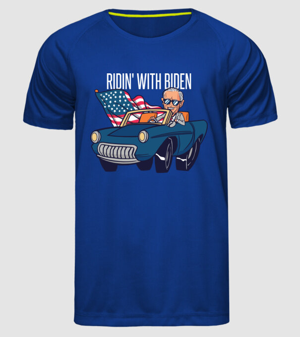 'Ridin'' with Biden - SUA 2020 alegeri' model albastru regal pe tricou