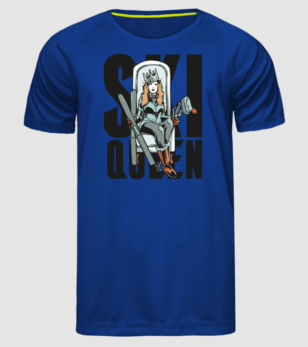 Ski Queen - Regină schioară model albastru regal pe tricou