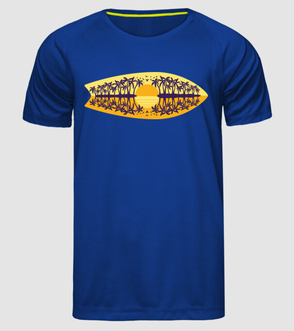Surfboard model albastru regal pe tricou