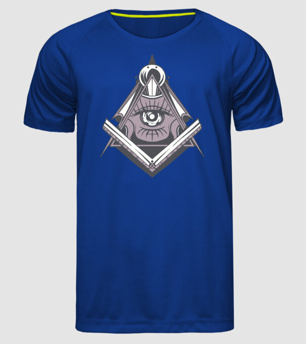 Masoni Illuminati model albastru regal pe tricou