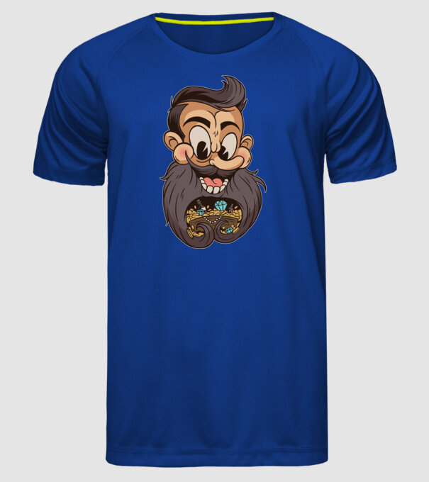 Comoară barbă model albastru regal pe tricou