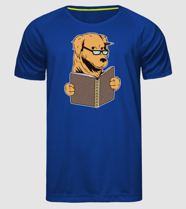 Câine Studiind model albastru regal pe tricou