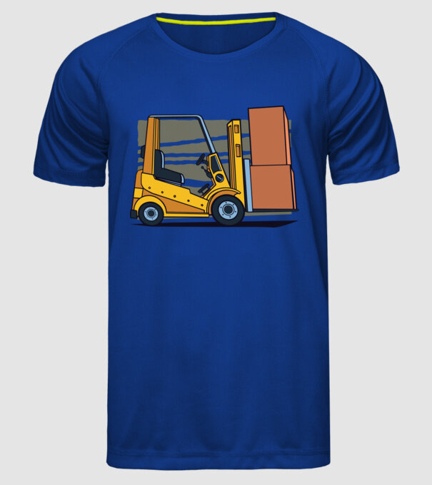 Stivuitor model albastru regal pe tricou