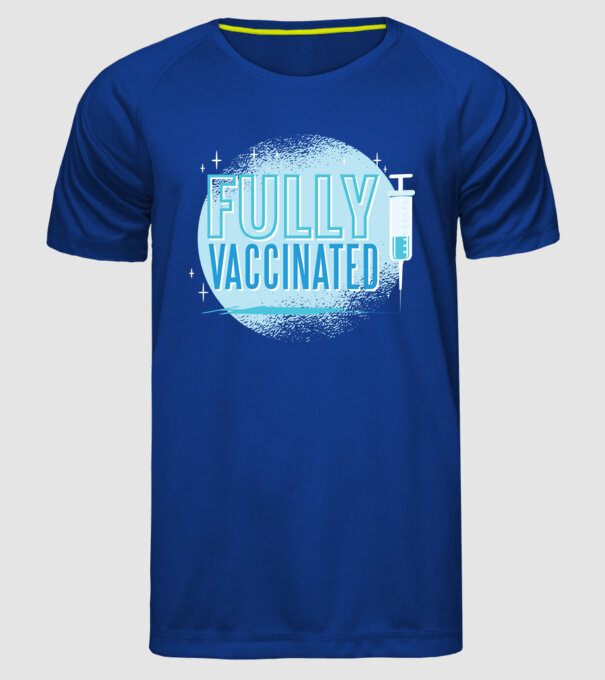Complet vaccinat model albastru regal pe tricou