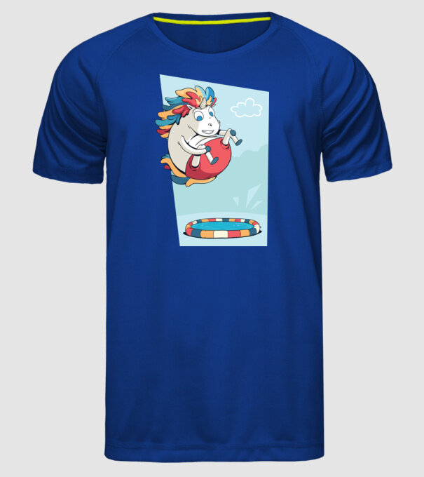 Bombă Unicorn model albastru regal pe tricou