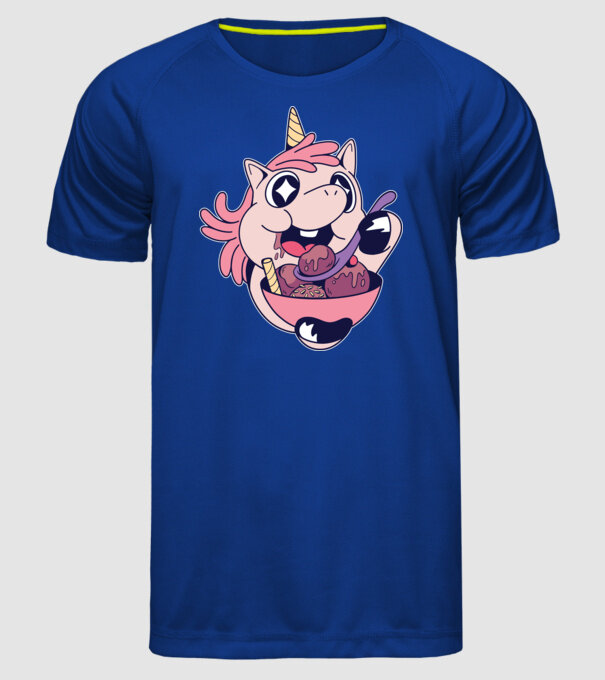 Unicorn Înghețată model albastru regal pe tricou