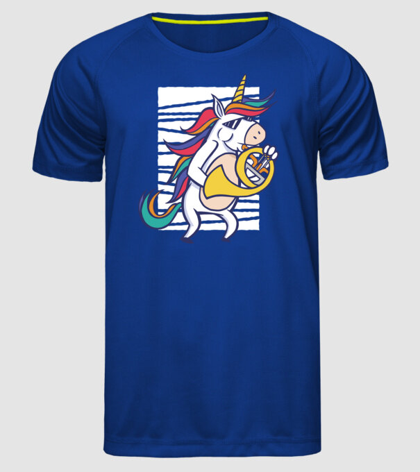 Unicorn Corn model albastru regal pe tricou