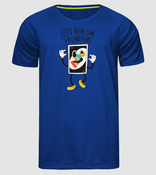 UNO +4 Cărți model albastru regal pe tricou