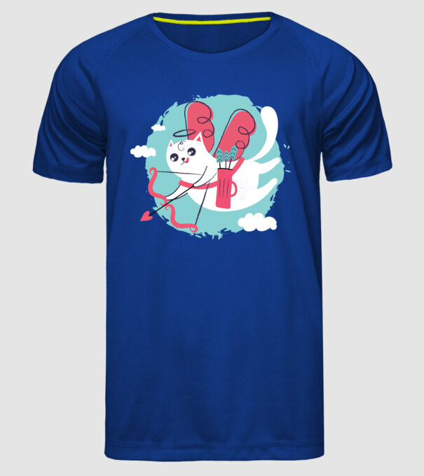 Pisică Valentin model albastru regal pe tricou