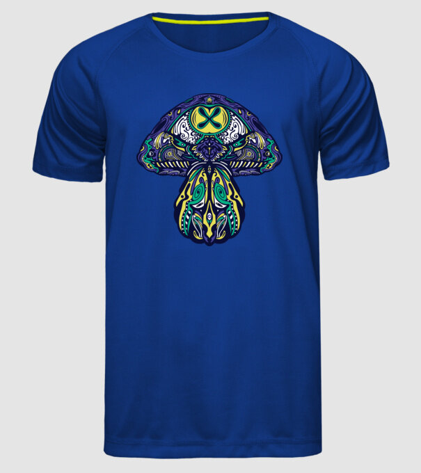 Ciupercă magică model albastru regal pe tricou