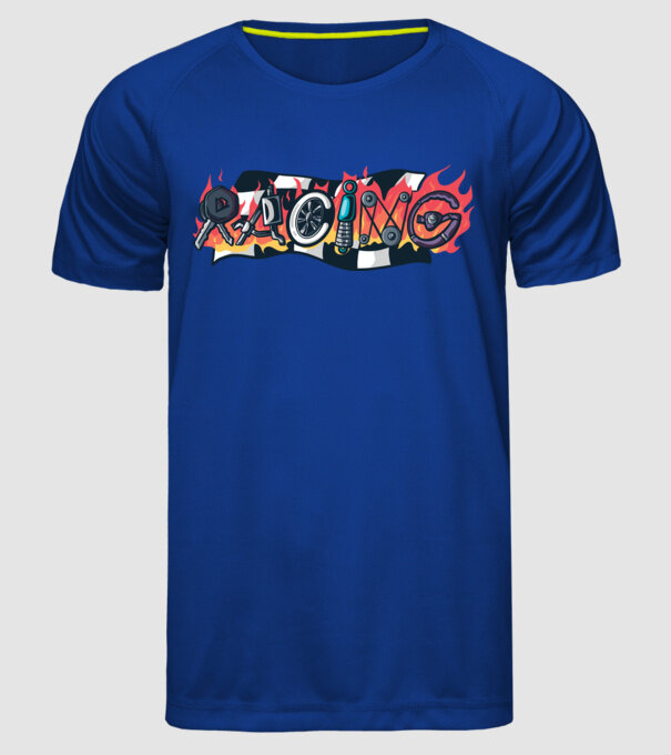 Cursă Racing model albastru regal pe tricou
