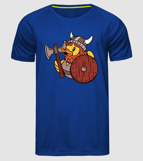 Rățușcă de cauciuc Viking model albastru regal pe tricou