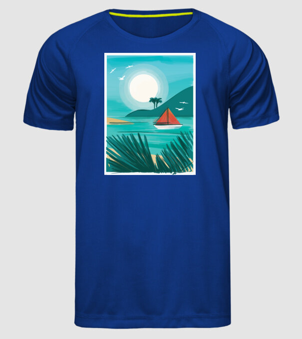 Navigație Pictură model albastru regal pe tricou