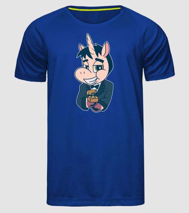 Mire unicorn model albastru regal pe tricou