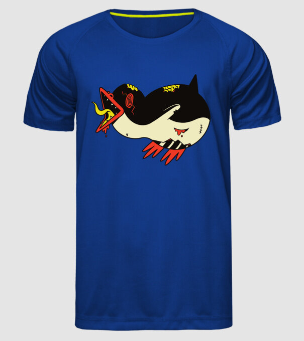 Pinguin Zombie model albastru regal pe tricou