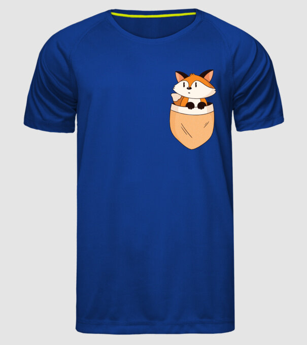 Vulpe de buzunar model albastru regal pe tricou