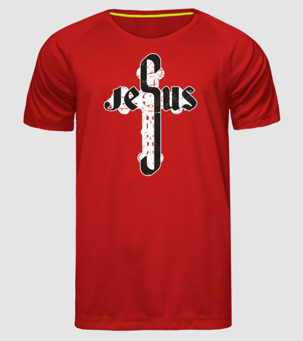 Iisus Cruce model roșu pe tricou
