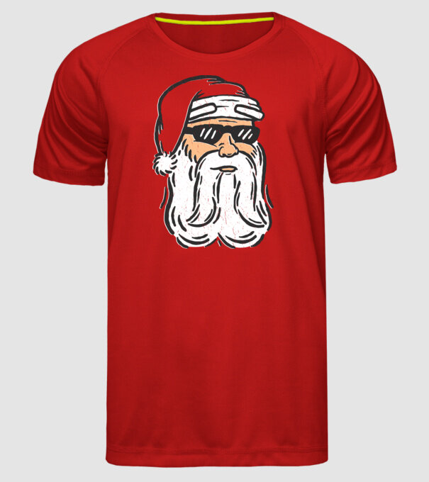 Cap Moș Crăciun model roșu pe tricou