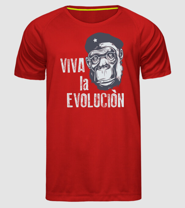 Viva La Evolucion model roșu pe tricou