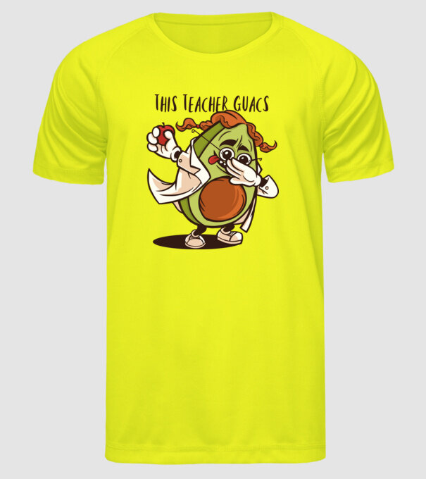 Profesor Avocado DAB model galben neon pe tricou