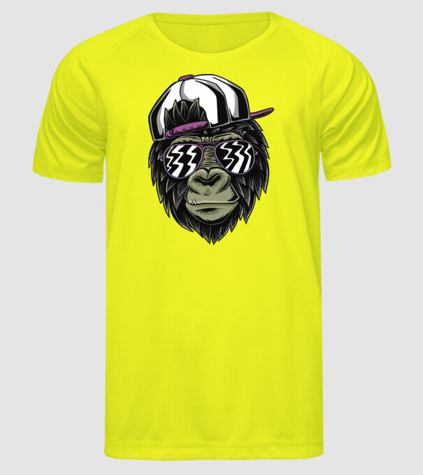 Cool Monkey model galben neon pe tricou