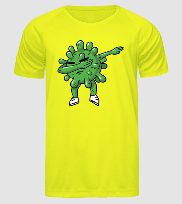 Coronavirus DAB dans model galben neon pe tricou