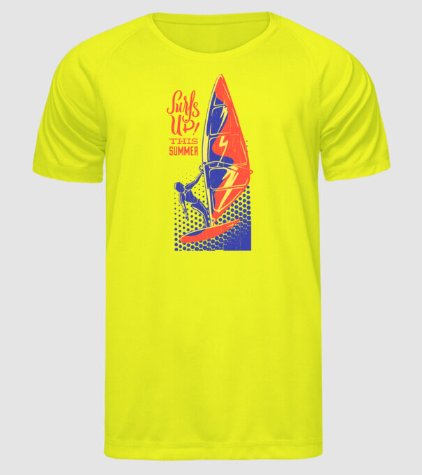 Surfs up this summer model galben neon pe tricou