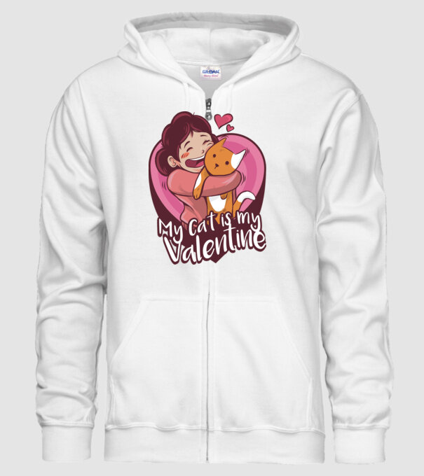 'Pisica mea este dragostea mea Tricou drăguț pentru Valentine''s Day' model alb pe tricou