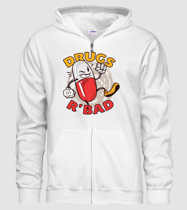 Drogurile sunt rele model alb pe tricou
