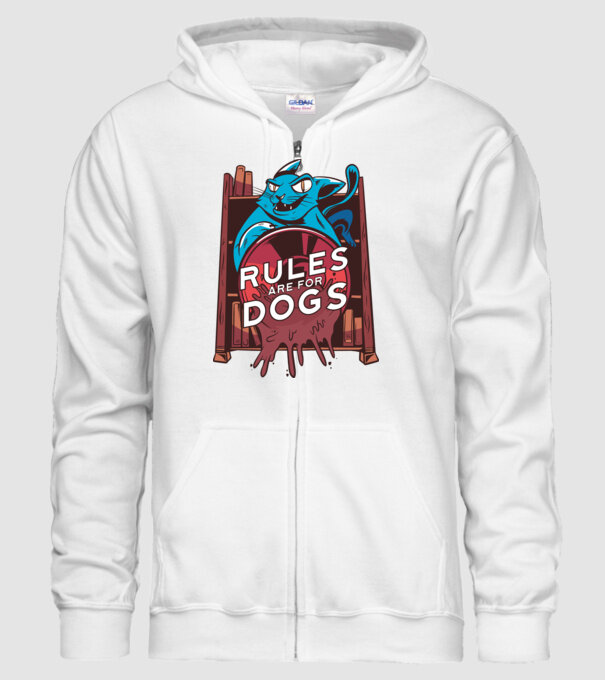 Regulile sunt pentru câini Cu pisică model alb pe tricou