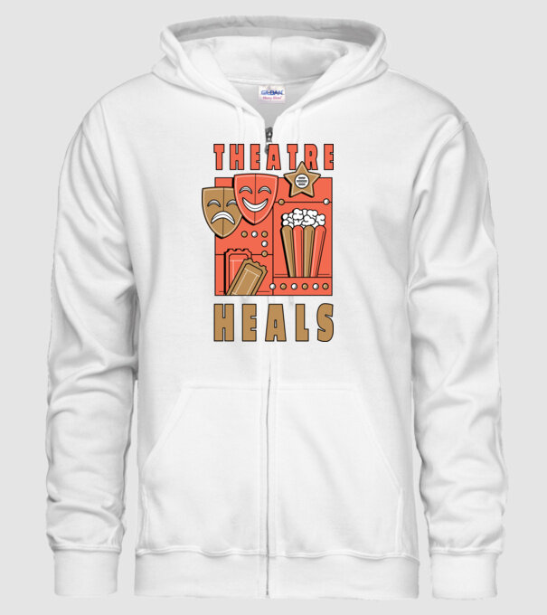 Teatrul vindecă model alb pe tricou
